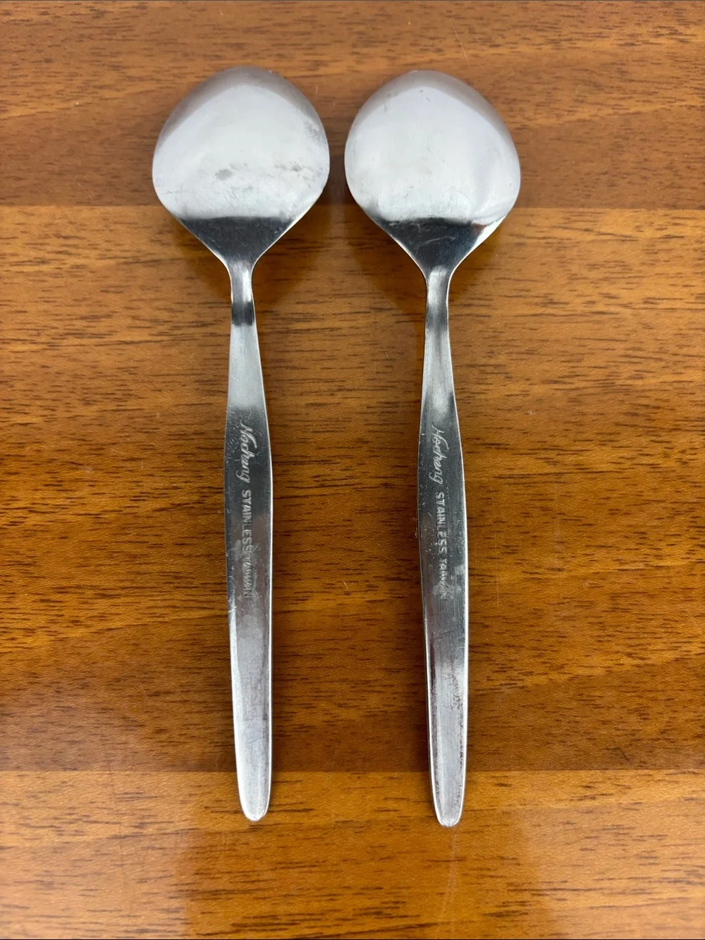 Vintage China airlines (CAL) Hochang high grade stainless steel spoons pair